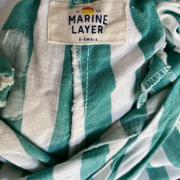 Marine Layer Eloise Jumpsuit in Green Lake/White Stripe (XS) - Picture 6 of 6